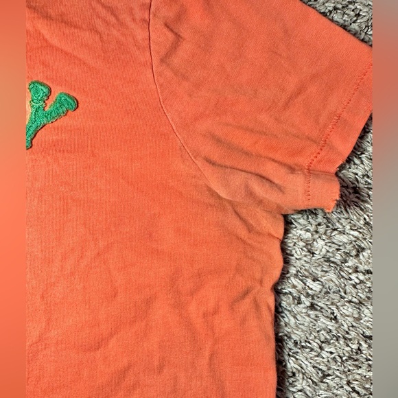 Abercrombie Fitch Distressed Mens T-Shirt Large Single Stitch Number 9 Orange - Picture 5 of 7